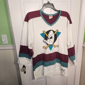 Vintage White & Maroon Hockey Jersey - Unbranded